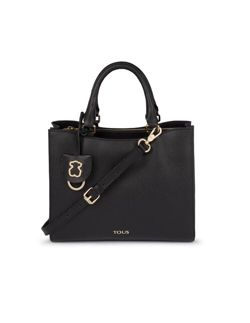 Bolsa satchel Tous City Odalis piel broche negra con logotipo en Liverpool