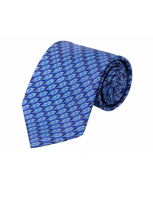 Corbata regular seda azul marino con diseño gráfico 1
