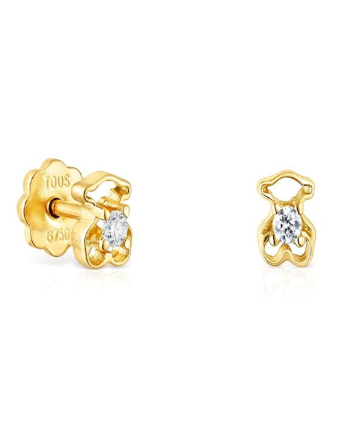 Aretes de oso Tous Silueta con acabado brillante diamante