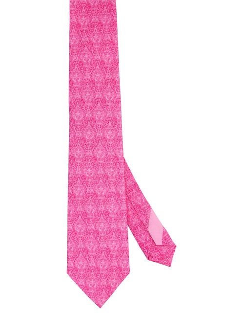 Corbata regular de seda estampado gráfico para hombre 1