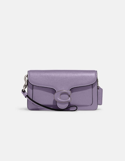 Bolsa wristlet Coach Polished Pebble Leather de piel para mujer