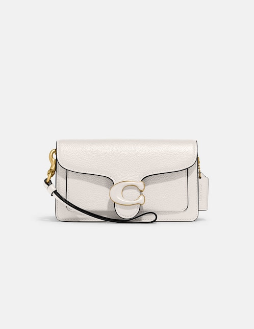 Bolsa wristlet Coach Polished Pebble Leather de piel para mujer