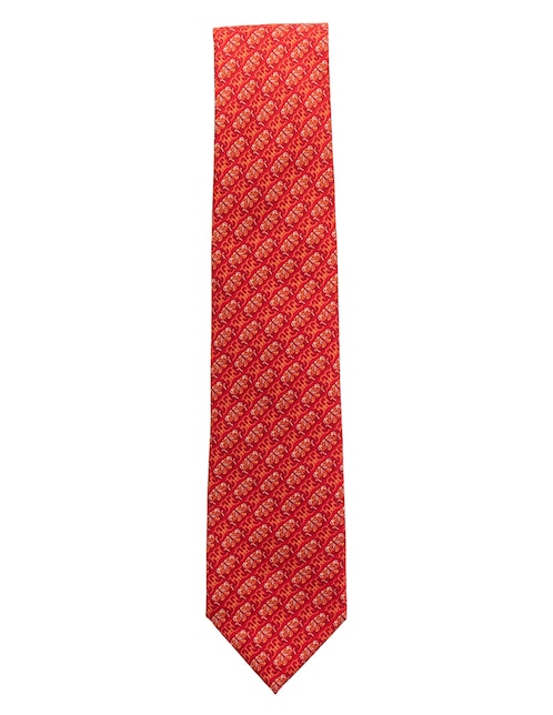 Corbata regular de seda estampado gráfico para hombre 1