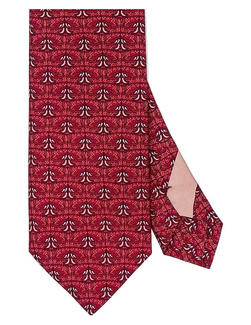 Corbata Pineda Covalin regular de seda estampado gráfico para hombre