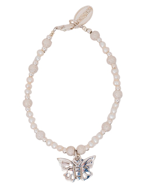 Pulsera Pineda Covalin de plata con perla p 925 Mariposa