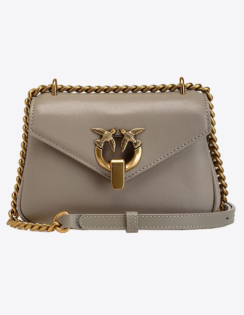 Bolsa flap de piel para mujer