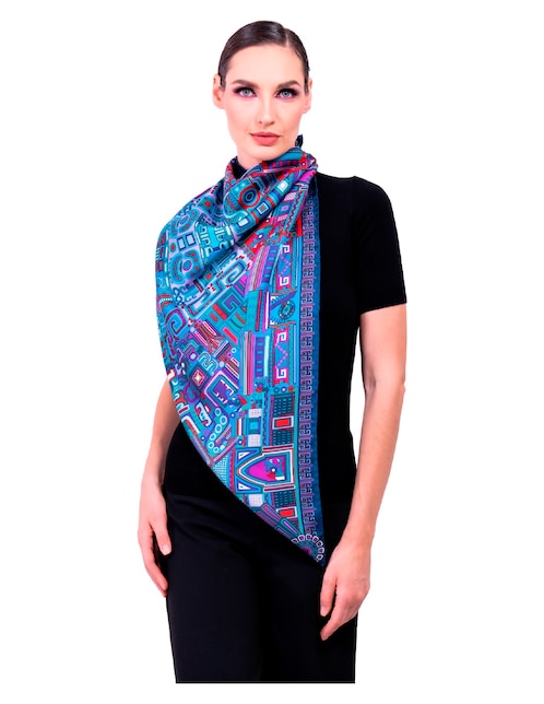 Mascada con estampado gráfico 1