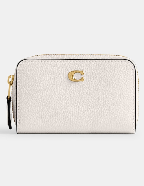 Tarjetero de piel Polished Pebble Leather para mujer