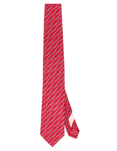 Corbata regular de seda estampado gráfico para hombre 1