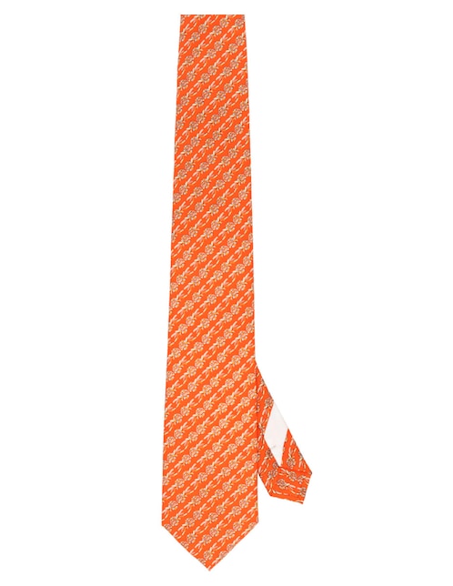 Corbata regular de seda estampado gráfico para hombre 1