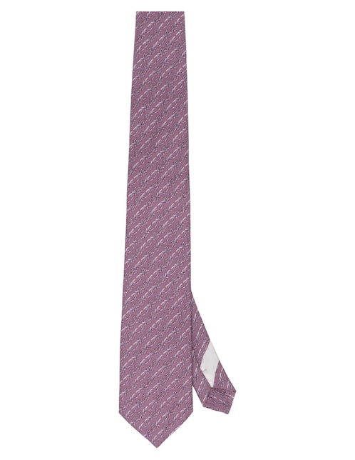 Corbata regular de seda estampado gráfico para hombre 1