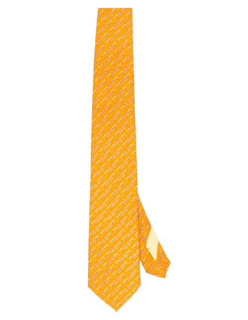 Corbata regular de seda estampado gráfico para hombre 1