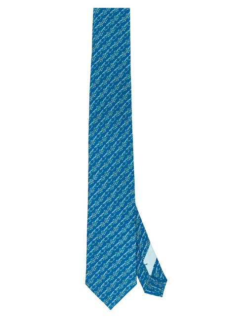 Corbata regular de seda estampado gráfico para hombre 1