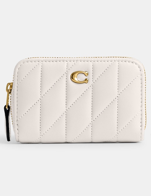 Tarjetero de piel Quilted Pillow para mujer 1