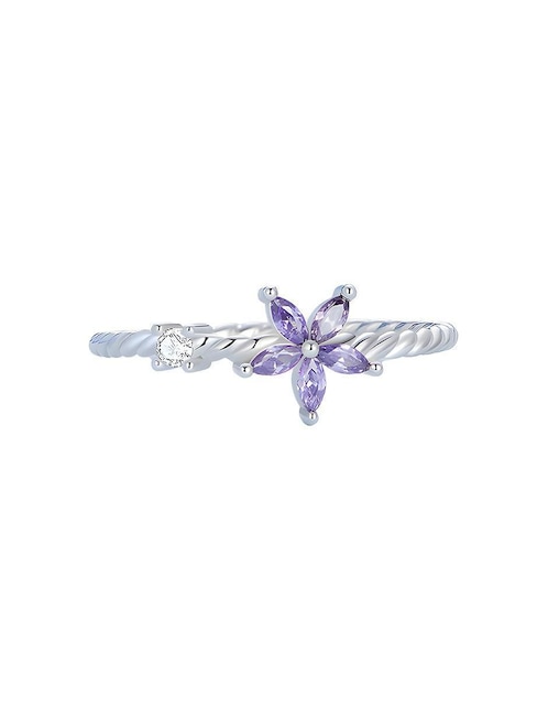 Anillo de flor Ame Jewelry Flowers P925 de plata zirconia