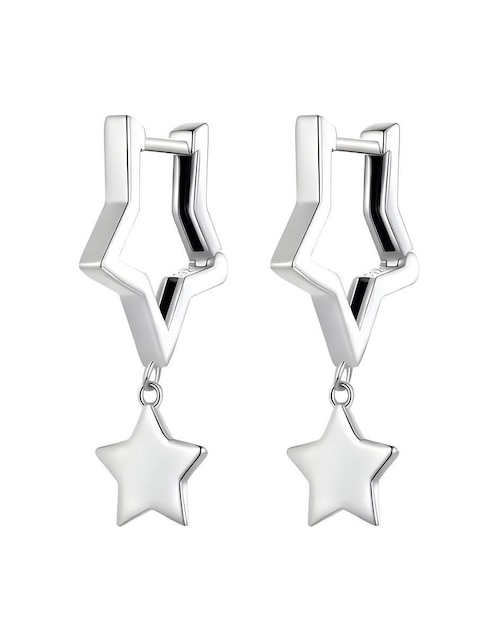 Aretes de estrella Ame Jewelry de plata P 925 con acabado brillante