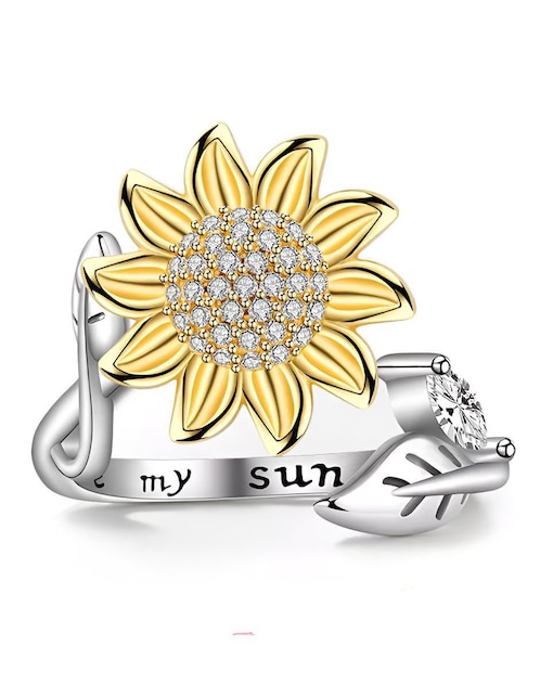 Anillo de flor Wünd P 925 de plata zirconia cúbica brillante