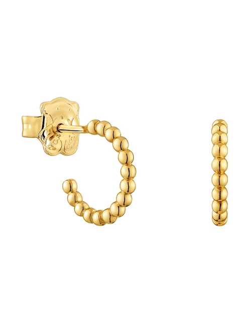 Aretes de aro Tous de plata P 925 con acabado baño de oro