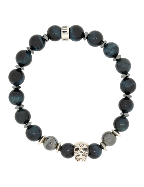 Pulsera de plata P925 Calavera con acabado mate 1