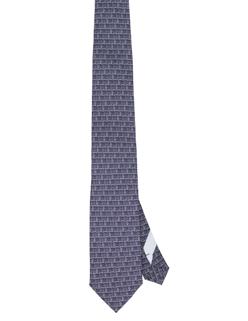 Corbata regular de seda estampado gráfico para hombre 1