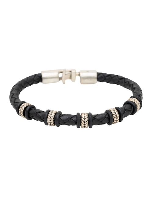 Pulsera Pineda Covalin de piel Calavera con acabado esmaltado