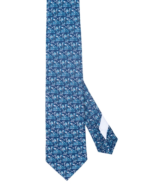 Corbata regular de seda estampada para hombre 1