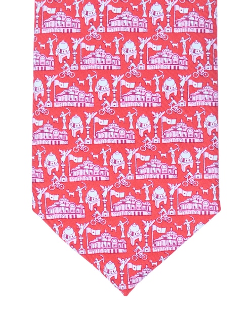 Corbata regular de seda estampada para hombre 1