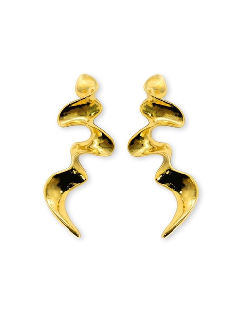 Broqueles Malia Joyería Espiral con acabado chapa de oro