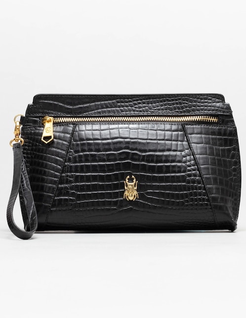 Bolsa wristlet Mantis Hand de piel para mujer