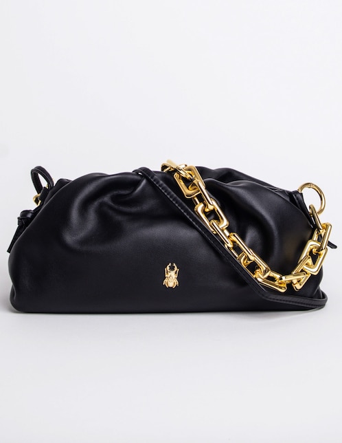 SATCHEL PIEL BOVINO, NEGRO