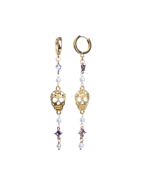 Aretes de calavera Calavera con acabado brillante zirconia 1