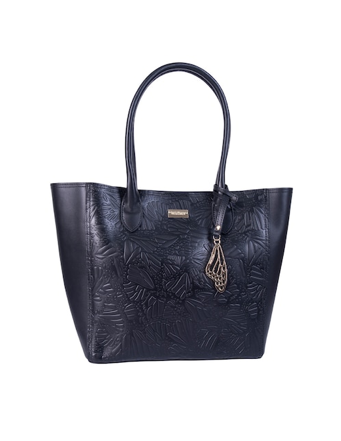Bolsa tote Pineda Covalin Grabado Mariposa de piel para mujer