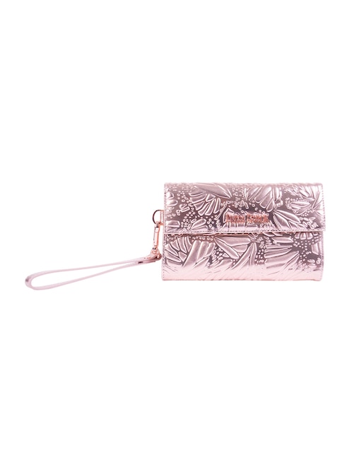 Bolsa wristlet Pineda Covalin grabado mariposa de piel para mujer