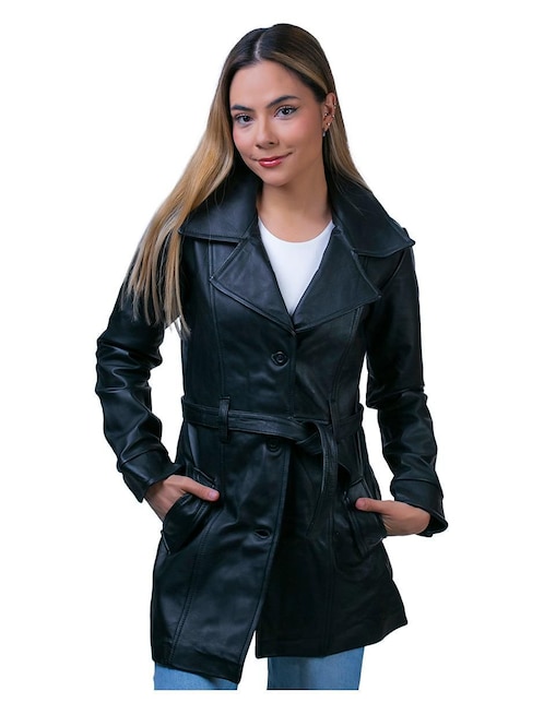 Abrigo Castelli Leather Authentic de piel para mujer