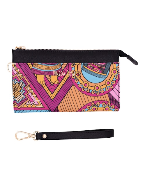 Bolsa wristlet Pineda Covalin Caritas Sonrientes de Veracruz para mujer