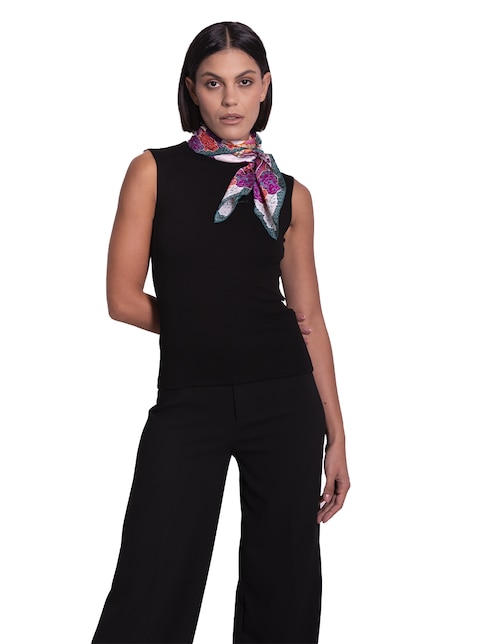 Mascada estampada de seda para mujer