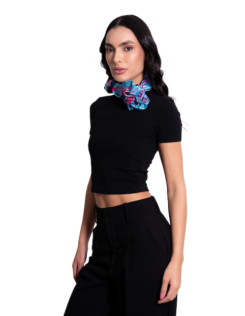 Mascada con estampado de seda para mujer