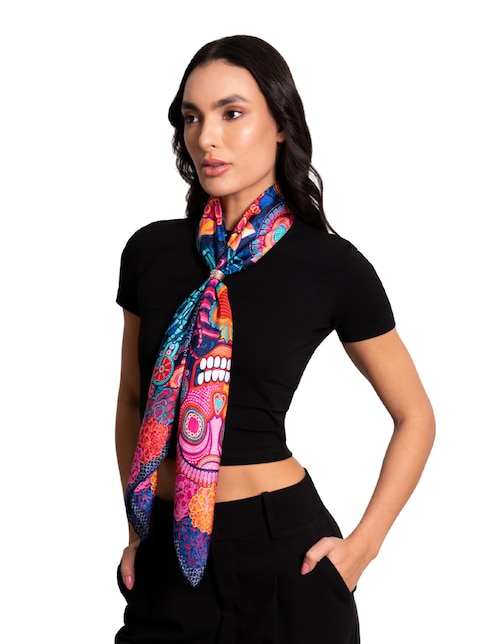 Mascada con estampado de seda para mujer