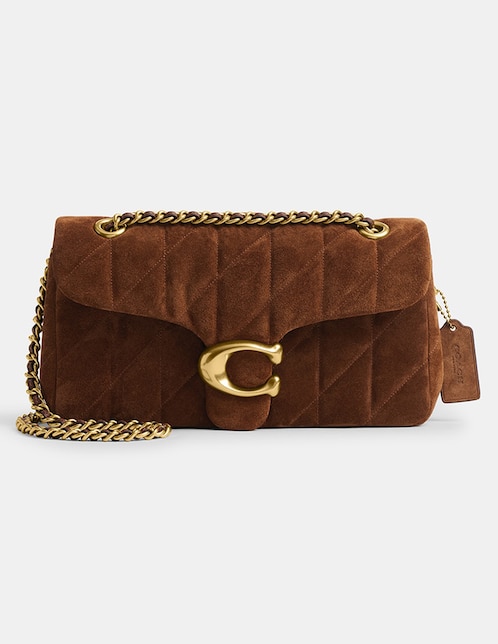 Bolsa shoulder Quilted Suede de piel para mujer 1
