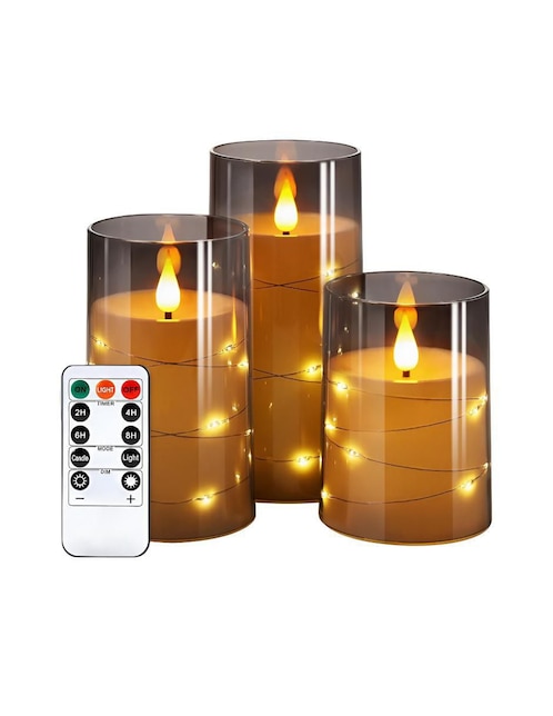 Vela decorativa Xtellar 3 piezas