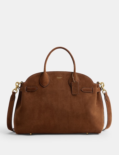 Bolsa shoulder Suede de piel para mujer 1
