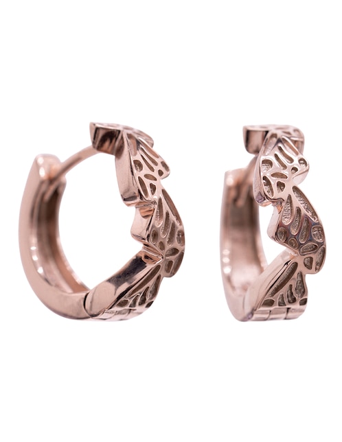 Aretes circular con acabado baño de oro rosa 1