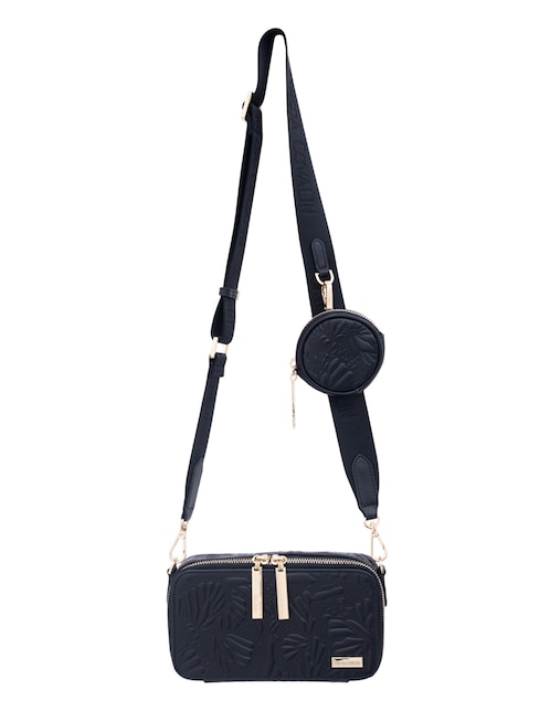 Bolsa crossbody Grabado Mariposa de piel para mujer 1