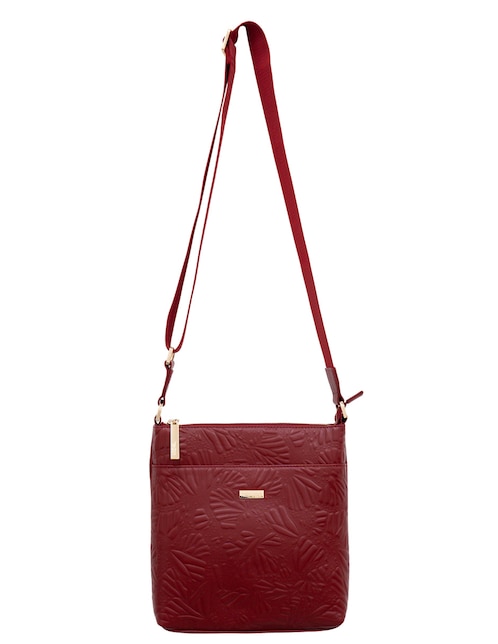 Bolsa messenger Pineda Covalin Grabado Mariposa de piel para mujer