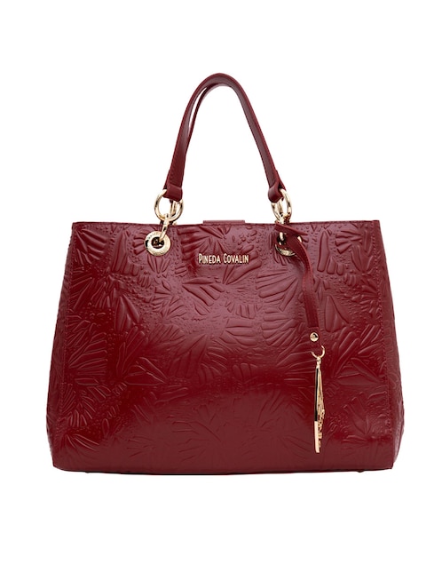Bolsa satchel Pineda Covalin Grabado Mariposa de piel para mujer