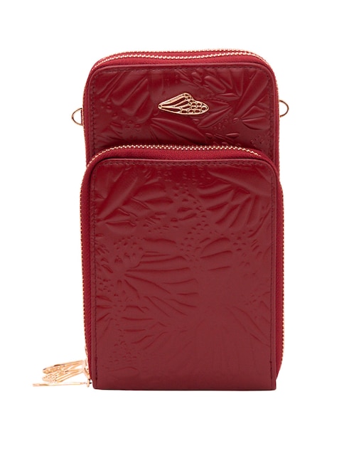 Bolsa crossbody Pineda Covalin Grabado Mariposa de piel para mujer