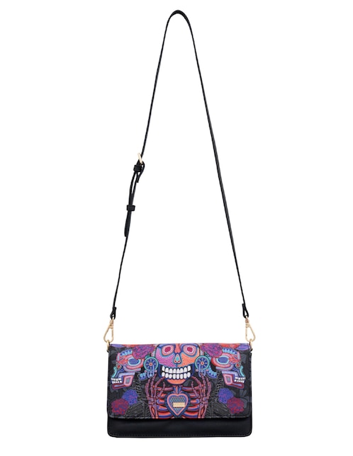 Bolsa crossbody Pineda Covalin Día De Muertos Catrina para mujer