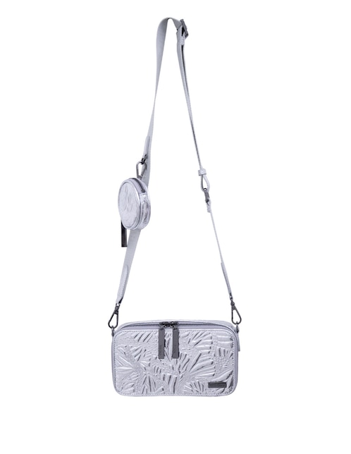 Bolsa crossbody Grabado Mariposa de piel para mujer 1