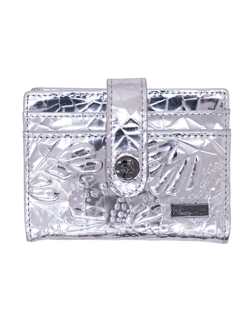 Tarjetero de piel Grabado Mariposa para mujer 1