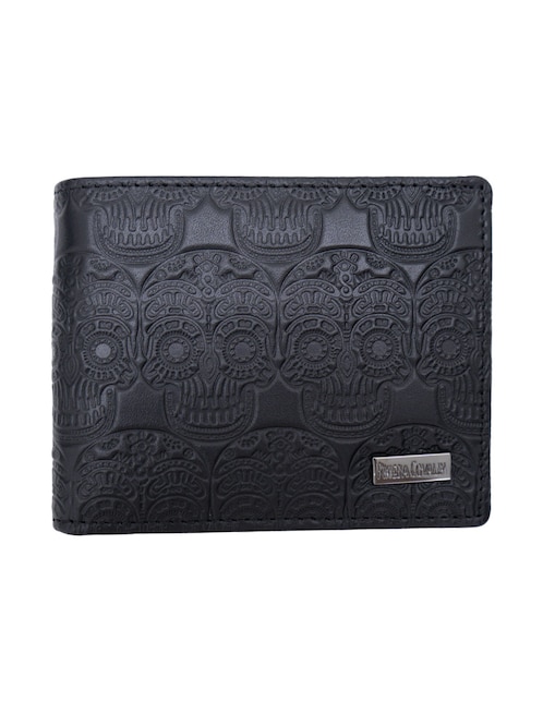 Cartera grabado tzompantli para hombre 1